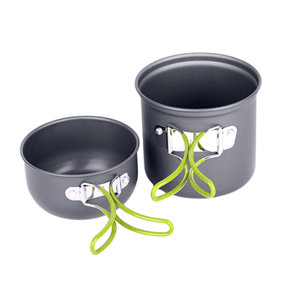 Nesting camping pots and pans