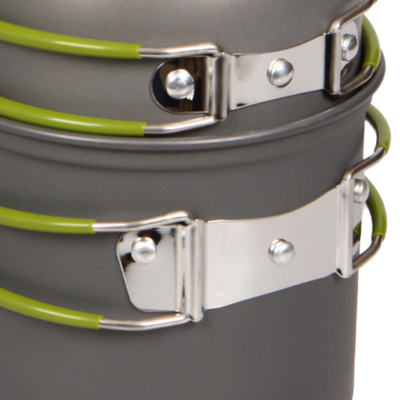 Nesting camping pots and pans