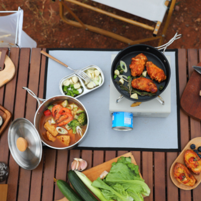 Portable pots and pans for camping