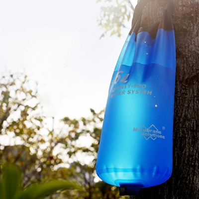 Gravity water filter camping