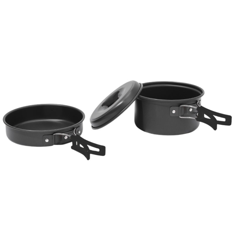 Camping pots and pans set