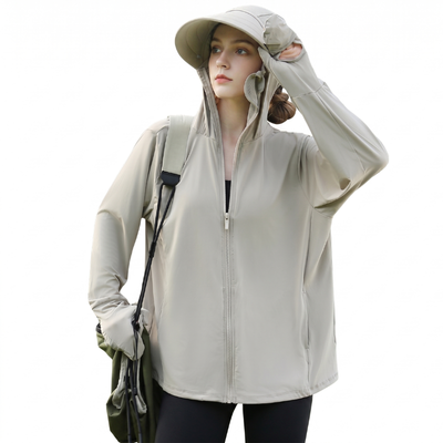 Sun hoodie women with zipper