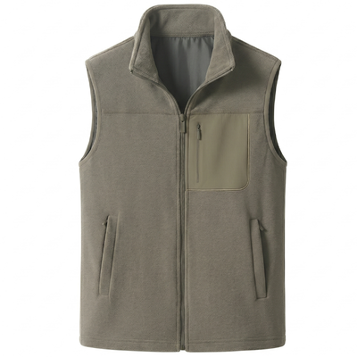 Mens fleece gilet three zipped pockets