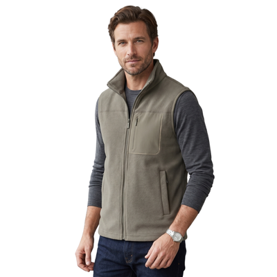 Mens fleece gilet three zipped pockets