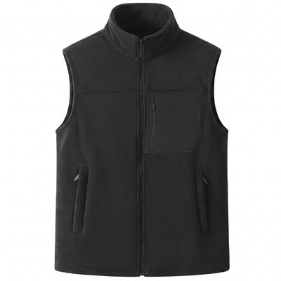 Mens fleece gilet three zipped pockets