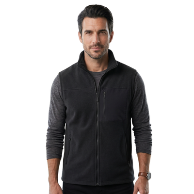 Mens fleece gilet three zipped pockets