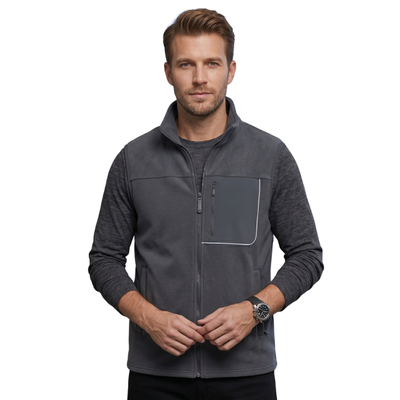 Mens fleece gilet three zipped pockets