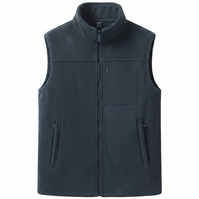 Mens fleece gilet three zipped pockets