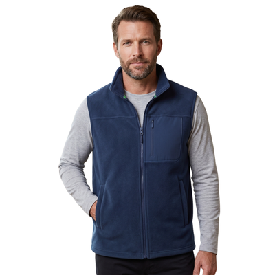 Mens fleece gilet three zipped pockets