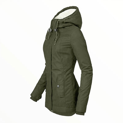 Army parka with fur hood