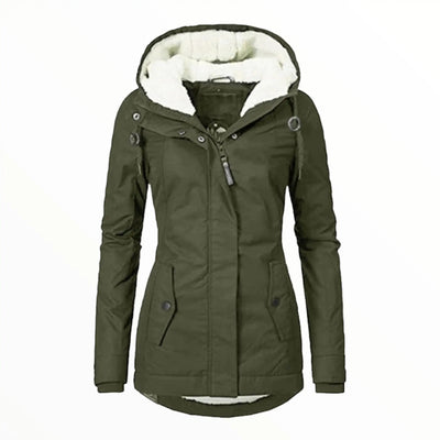 Army parka with fur hood