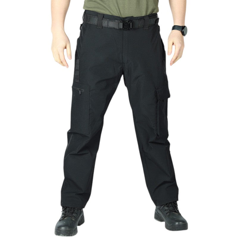 Black combat trousers multi pocket