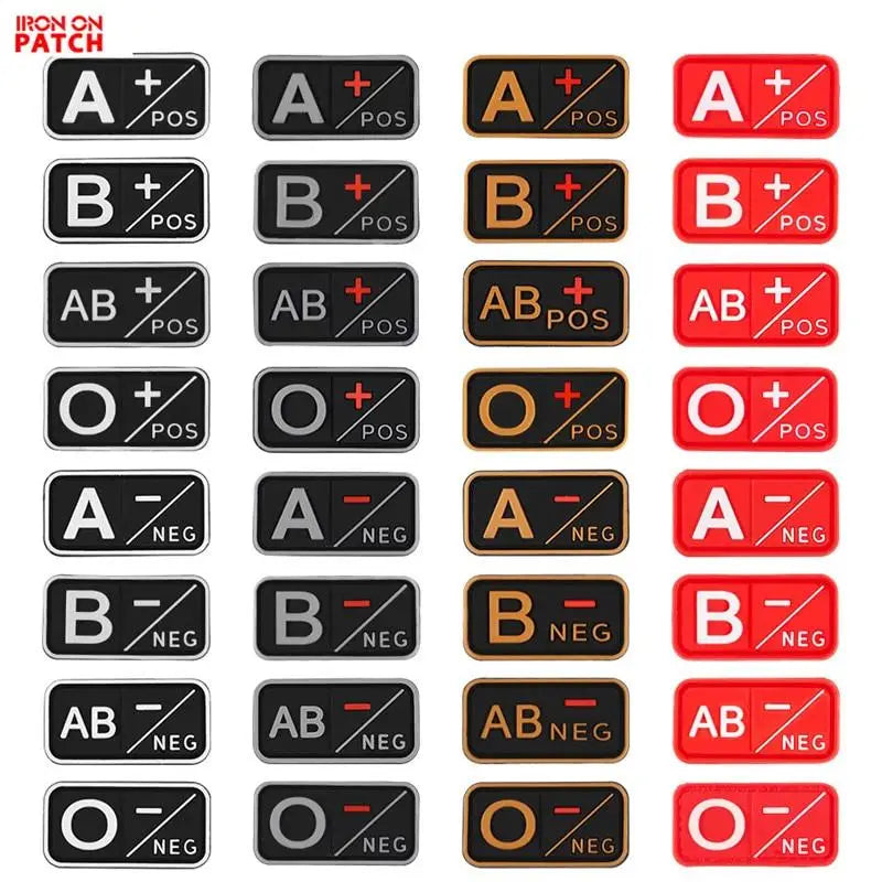Blood type velcro patch
