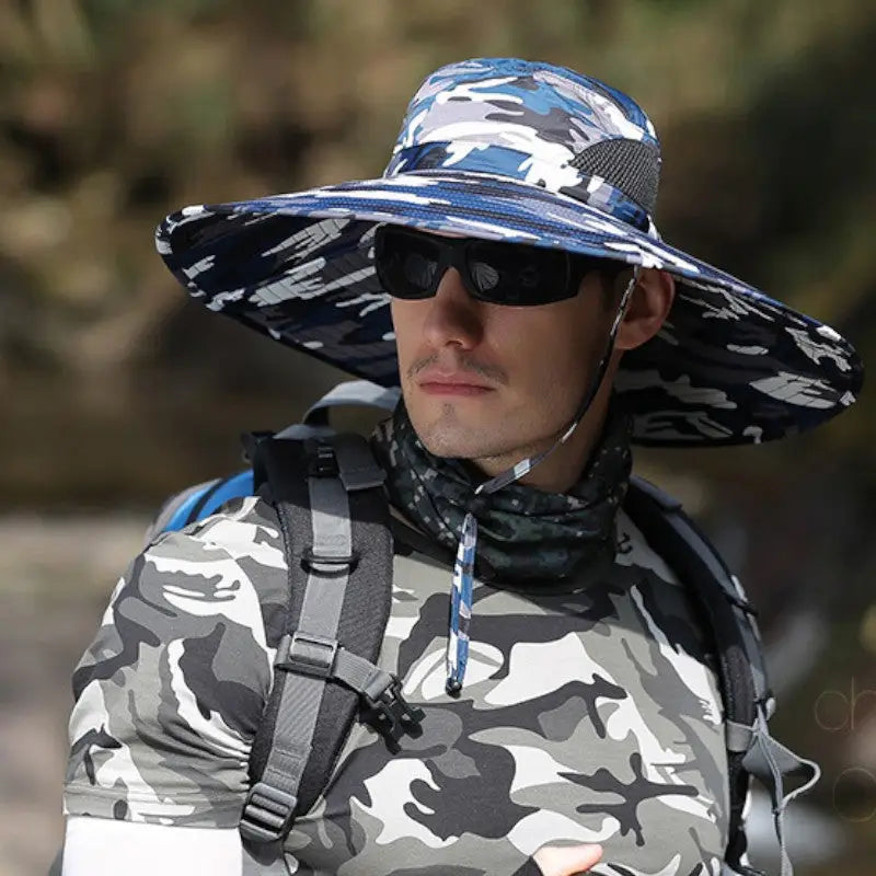 Blue military bush hat