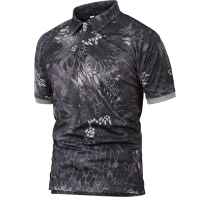 Camo polo shirt with velcro patch