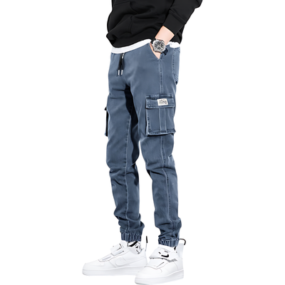 Denim combat trousers