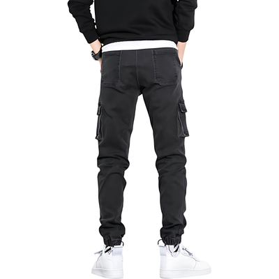 Denim combat trousers