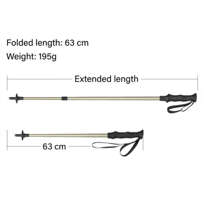 Retractable hiking trekking stick pole