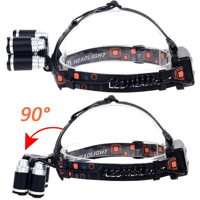 LAMPE FRONTALE - 4000 LUMEN CREE XML T6 + 4XPE