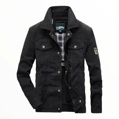 Men denim military jacket