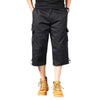Mens Black Cargo Below The Knee Shorts