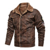 Men’s Faux Leather Military Jacket