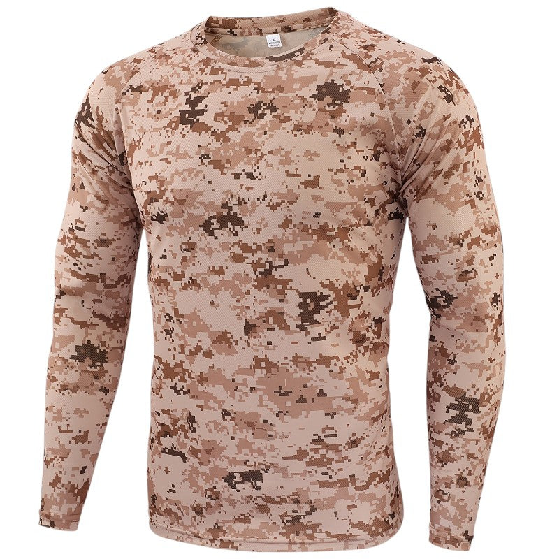 Military style men's camo combat long sleeve t-shirt