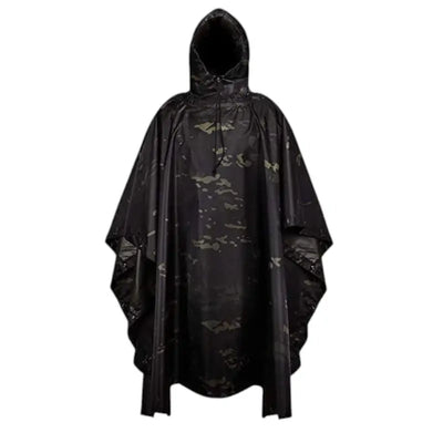 Poncho noir imperméable randonnée