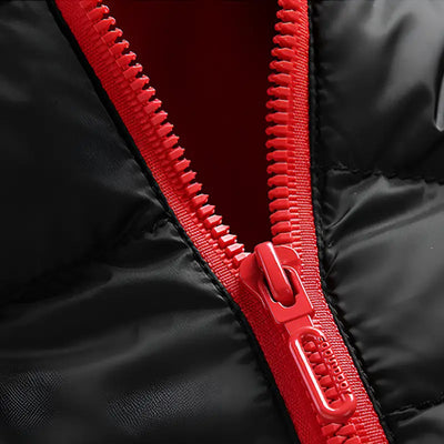 Veste chauffante électrique 5 zones noire et rouge