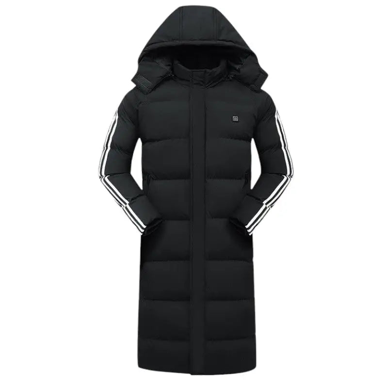 Veste longue chauffante 11 zones noire pour femme