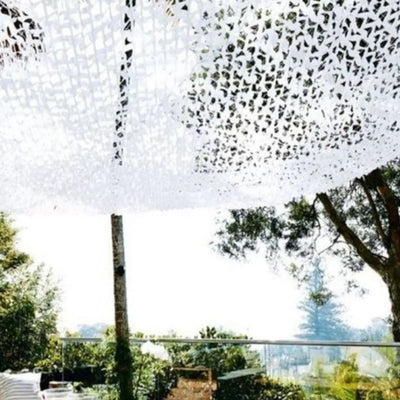 White camouflage netting