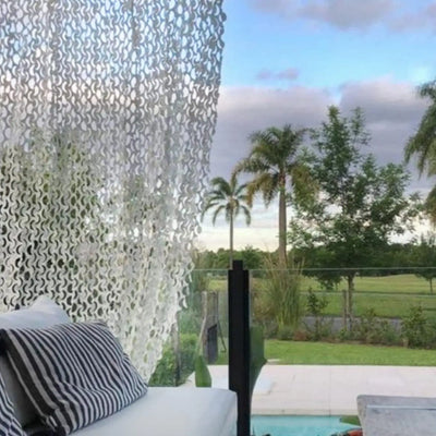 White camouflage netting